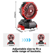 AiYchen Portable Outdoor Misting Fan, Bucket Top Design, Battery Powered, 4 Fan Speeds, 4 Mist Settings, Red