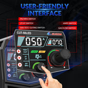 GZ GUOZHI CUT-50LED Plasma Cutter, 50A, Dual Voltage 110V/220V, IGBT Inverter, LED Digital Display, Front Pressure Gauge, 2T/4T Modes, 12mm Clean Cut, 20mm Max Depth