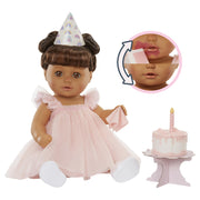 Baby Born Birthday Doll Ava with Color Change Face, Sleepy Eyes, Rooted Brown Hair, Multicolor, 14 Inch