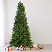 Northlight Eastern Pine Artificial Christmas Tree, Slim Profile, 12 ft, Green, Unlit, 3997 Tapered Tips, Five-Piece Assembly, Metal Stand