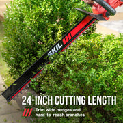 Skil Cordless Hedge Trimmer Kit, 40V Brushless Motor, 24-Inch Dual-Action Steel Blades, 2.0Ah Battery, 60W Charger, HT2400C-11
