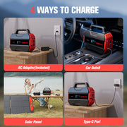 GOOLOO Discovery 300 PRO Portable Power Station, 230Wh Battery, 300W AC Output, USB-C PD, Solar Charging Compatible, Black