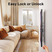 Perlesmith Fixed Tilting TV Wall Mount for 32-82 Inch TVs, VESA up to 600x400mm, Holds up to 132 lb, Black Steel, Low Profile, PSLTK1