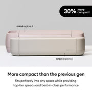 Cricut Explore 5 Smart Die-Cutting Machine Starter Bundle, Cream, Corded Electric, Anti-Slip Design, 2012404