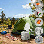 Kohree Portable Camping Toilet, 5.8 Gal Waste Tank, Diagonal Elongated Seat, T-Type Full-Coverage Flush, HDPE Material, Lightweight, KR3124-WR