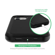 Onn Rugged Phone Case with Holster, Hard Shell Shock-Absorbent Protection for iPhone 12 and iPhone 12 Pro, Black Matte RH12RB36018247