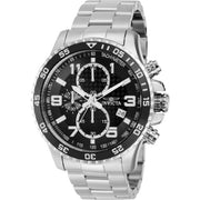 Invicta Specialty Men's 45mm Stainless Steel Chronograph Quartz Watch, Black Dial, Silver Grey, 37146