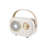 Aiwa AI6028 Retro Wireless Karaoke Speaker, Bluetooth, 5W Sound, Two Wireless Mics with Six Voice Modes, Beige