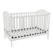 Baby Relax Adele 3-in-1 Convertible Crib, White, Solid Pine Wood, Adjustable Mattress Heights, Non-Toxic Matte Finish