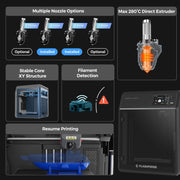 Flashforge Adventurer 5M Pro 3D Printer, High-Speed 600mm/s, Core XY Structure, Auto Leveling, Dual Filtration System, Quick Detachable Nozzle, 8.7 in Print Size, Black