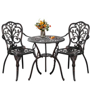 PATIO-IN PAB-104BR Outdoor Bistro Set 3 Piece Cast Aluminum Patio Bistro Sets Bronze