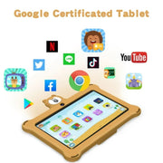 Baken 7-in 32GB Wi-Fi Android 10 Learning Tablet, Brown with Shockproof Case