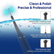 Laixi 104139 Electric Dental Calculus Remover Ultrasonic Portable Teeth Cleaner with 3 Cleaning Heads Rechargeable Oral Care Kit