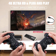 ZYTKWT K8 Video Game Console, 64GB Storage, 40,000+ Games, 40+ Emulators, 2.4G Wireless Controllers, 4K HDMI Output