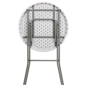 Flash Furniture 32'' Round Granite White Plastic Bar Height Folding Table