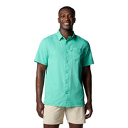 Columbia Mens Slack Tide Camp Shirt, Omni-Shade UPF 50 Sun Protection, Omni-Wick Moisture Wicking, Short Sleeve, Glaze Green, Large, 157705