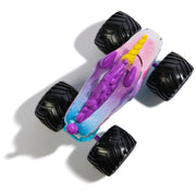 Spin Master Monster Jam Sparkle Smash Die-Cast Monster Truck, 1:24 Scale, Blue, Working Suspension, Rubber BKT Tires