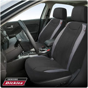 Genuine Dickies 43706WDI 2-Piece Black-Gray Durasport Starsky Vegan Leather Truck Seat Covers