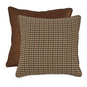 HiEnd Accents Clifton Euro Sham Reversible Tweed Plaid and Brown Faux Suede Pillow Sham 27 x 27 LG1880E1