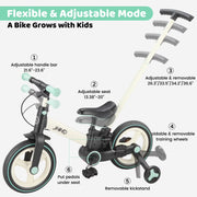 JMMD 6-in-1 Toddler Bike with Push Handle, 12