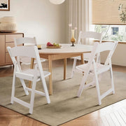 Mainstays White Resin Folding Chairs with Padded Seat, Lightweight Foldable Design, Antiskid Rubber Feet, Set of 4