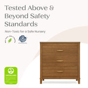Delta Children Phoebe Baby Dresser with Interlocking Drawers, Modern Wood Combo Style, Chestnut or Bianca White