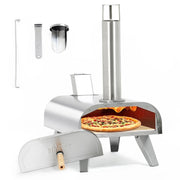 Big Horn Outdoors 12in Multi-Fuel Outdoor Pizza Oven, Stainless Steel, Wood Pellet, Gas & Electric Compatible, Portable, Silver, SRPG18003