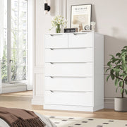 Homfa HOS-PB-183 6 Drawer Vertical Chest of Drawers White Dresser, White