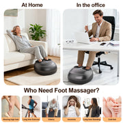 Qi-EU Shiatsu Foot Massager with Heat, Adjustable Air Compression, Six Massage Techniques, Remote Control, Black