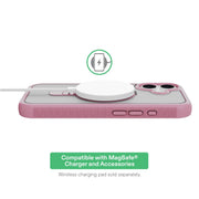 onn MagSafe Compatible Phone Case with Kickstand for iPhone 17 and iPhone 17 Pro, Frosted Clear Back, Matte Pink Sides