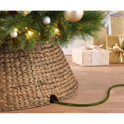Best Choice Products 36in Woven Hyacinth Christmas Tree Collar, Chestnut