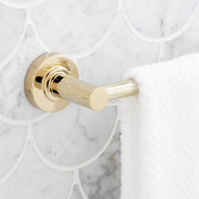 Signature Hardware Lexia 24-Inch Polished Brass Wall-Mounted Towel Bar, Metal Construction, SHLE24TBPB