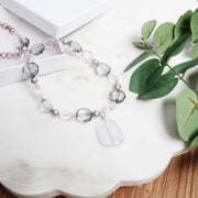 CousinDIY Muted Blush Tone Acrylic Bead Mix, 225 Pieces, Assorted Faceted and Round Spacer Beads in Pink, Gray, White, and Tan, 152g, 69995008