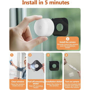 Picturesky Window Camera 2K Ultra HD Home Security Camera with Starlight Night Vision, Dual-Band 2.4G & 5G WiFi, Real-Time 911 Emergency Dispatch, Local U.S. Cloud Storage, White, Pack of 2