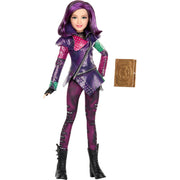 Mattel Disney Descendants Mal Isle of the Lost 10th Anniversary Fashion Doll, 11-Inch, Purple Hair, Removable Outfit, Spell Book Accessory