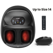CuPiLo Shiatsu Foot Massager, Upgraded Full Foot Massage with 3 Heating Levels, 3 Compression Intensities, 3 Deep Kneading Speeds, Remote Control, Timer, Fits Up to Size 14