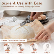 Astercook Sourdough Starter Kit, 56-Piece Artisan Bread Baking Set with Round & Oval Natural Rattan Proofing Baskets, Bread Lame, Stainless Steel Whisk, AST201V