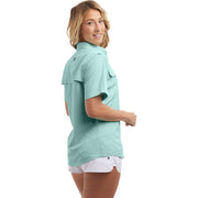 Pelagic Keys Short-Sleeve Fishing Shirt for Ladies - Tropical Aqua - S