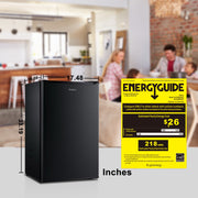Galanz GLR33MBKE23 3.3 Cu ft Single Door Mini Fridge, Black