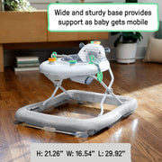 Kids II Ingenuity Smooth Strides Activity Baby Walker, Foldable Design, Adjustable Height, Chambray, 6-12 Months, 17151-083