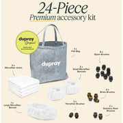 Dupray Advanced 24-Piece Steam Cleaning Accessory Kit with Microfiber Cloths, Nylon, Brass, Horsehair, Stainless Steel Brushes, Felt Storage Bag DUPBOX01