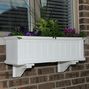 Mayne 11 in. x 48 in. White Cape Cod Window Box-4841-W