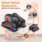 Funslim EB030 Under Desk Elliptical Exercise Machine, Quiet Magnetic Resistance, 12 Adjustable Speeds, Digital Display with Remote, Portable Seated Pedal Exerciser