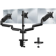 HOMOUNT Triple Monitor Mount, Full Motion Gas Spring, Heavy Duty Arm, Fits 3 Screens up to 32 Inch, Supports 19.8 lbs Each, Black, 17301104403