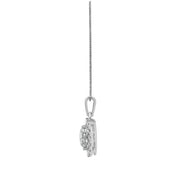 Unique Moments LGD-TXP02247 1.00 ct Lab Grown Diamond Cushion Halo Pendant Necklace in 14K White Gold (G-H, SI1-SI2), 18