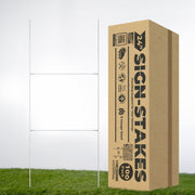 VIBE INK Heavy-Duty Steel H-Stakes for 4mm Corrugated Yard Signs, Silver, 10 in x 24 in, Pack of 100