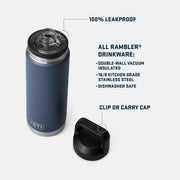 YETI Rambler 26oz Insulated Stainless Steel Water Bottle, Vacuum Insulated, Leakproof Chug Cap, Venom, 21071507908