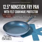 Thyme & Table Non-Stick Fry Pan, 12.5 Inch, Blue Granite Finish, Stainless Steel Base, Soft-Touch Handle
