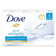 Dove Gentle Exfoliating Beauty Bar, 4 oz, 4 Bar