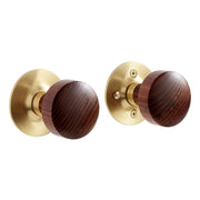 Signature Hardware Vanisa Interior Privacy Door Set Walnut Knob 2-3/8